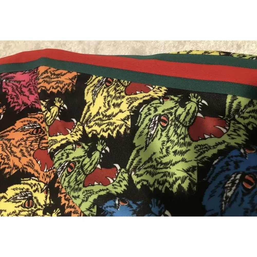NWT Gucci Rainbow Panther Face Technical Web Striped Jersey Jacket 48/M $2480.00